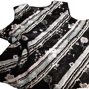 j.t.b. Women Black Diagonal Floral Stripe Tank Women 3X NWT